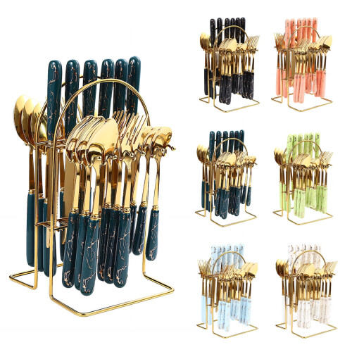 Ensemble de 24 couverts nordiques en acier inoxydable