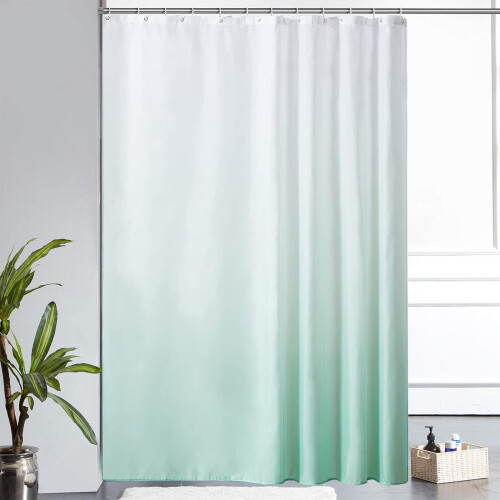Duschvorhang aus Polyester mit Farbverlauf, Mintgrün, 90 x 180 cm