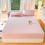 Drap-housse Queen rose clair 150 x 200 cm en polyester 1