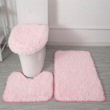 Ensemble de tapis de bain roses 3 pièces – Tapis de bain moelleux et antidérapants