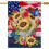 Bandeira de jardim patriótica com girassóis, 71 x 102 cm (28 x 40 polegadas). 1