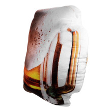 Coussin câlin en forme de bière, coton PP, 39 x 39 x 13 cm