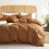 Σετ παπλωματοθήκης από βαμβάκι Queen Caramel Terracotta 3 τεμαχίων 1