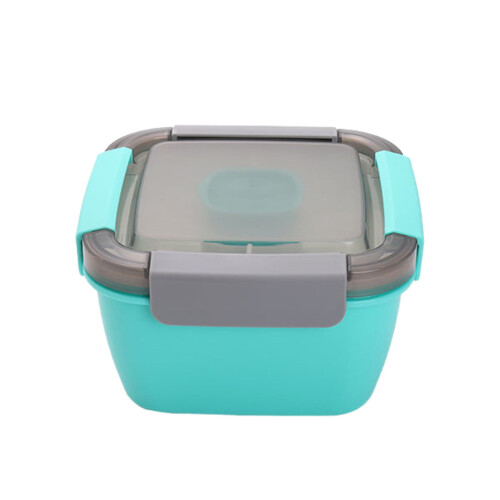Boîte à bento double couche étanche - Plastique compatible micro-ondes,