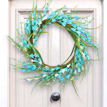 Couronne de printemps de forsythias – Fleurs en soie, 40 cm, intérieur