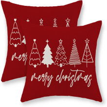 Housses de coussin de Noël en lin, 40 x 40 cm, lot de 2