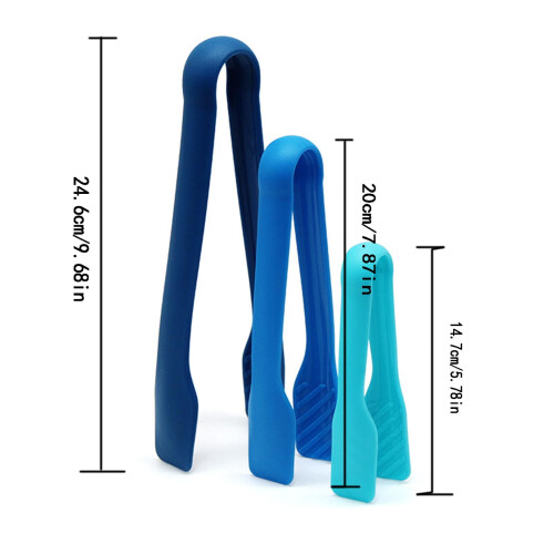 Kitchen Tongs Set Plastic 3 Sizes