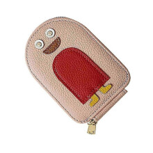 (One size, Pink) Cute Penguins PU Credit Card Holder, Cute Penguins Wallet, Women's Credit Card Holder with 11 Card Slots Red