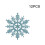 Light Blue Glitter Snowflake Ornaments 12PCS 3.9" 1