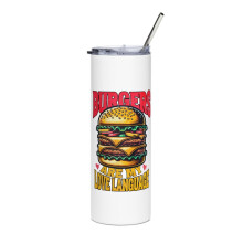 Hamburger Lover Slim Tumbler White