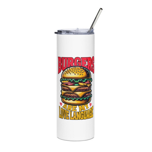 Hamburger Lover Slim Tumbler White
