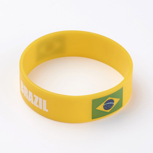 Braccialetti in silicone gialli, 10 pezzi, 202x19x2mm