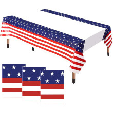 Patriotic tablecloth 86x51 inches 3 pack