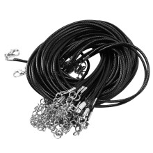 Black waxed necklace cord 20 inches 20 pcs