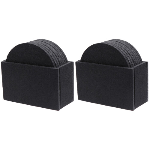 16-Piece Felt Drink Coasters Round Heat-Resistant Set
