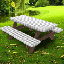 MGEZCOO rectangle tablecloth 30x72 in black plaid