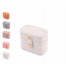 Velvet Jewelry Box with Mirror White Small Portable