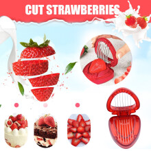Cortador de fresas de acero inoxidable, mini cortador de frutas