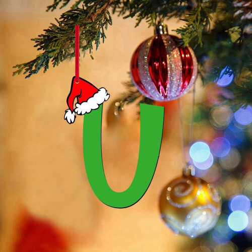 Lettres décoratives de Noël en acrylique, pendentif plat 2D