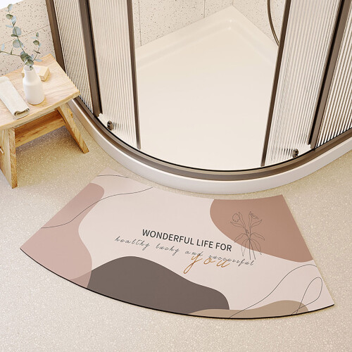 Bathroom curved floor mat diatomaceous mud 1 piece