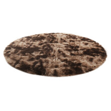 Fluffy round shag rug brown 60 cm