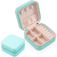 Jewelry Box PU Leather Travel Case for Rings Earrings