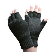 (One Size, Green) - Mens Thermal Fingerless Gloves