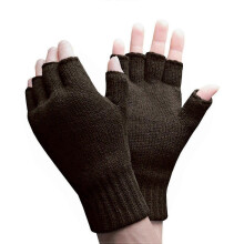(One Size, Forest) - Mens Thermal Fingerless Gloves