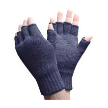 (One Size, Navy) - Mens Thermal Fingerless Gloves