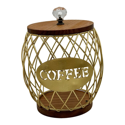 Coffee Pod Holder Black Iron Large Capacity