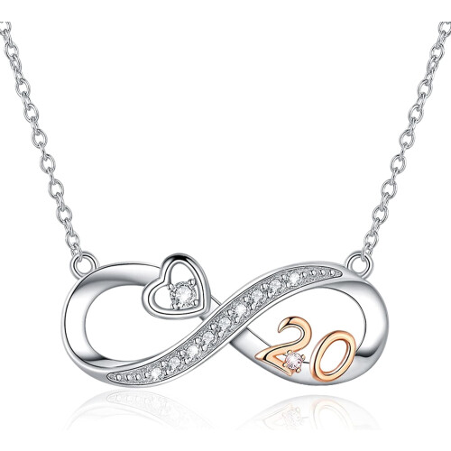 Infinity Heart Pendant Necklace Sterling Silver 1 Piece