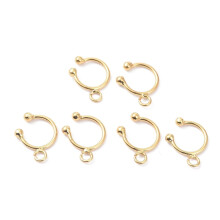 Brass ear cuff with loop 18K gold plated