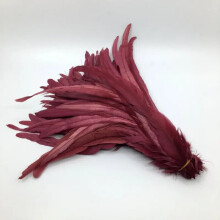 Rooster Tail Feathers Natural Beige Wine Red 50 pcs