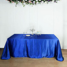 Toalha de mesa retangular de cetim azul royal 90x156 polegadas