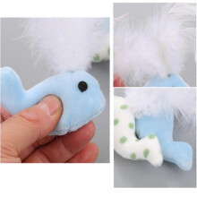 Kattenknuffelspeelgoed in walvisvorm, 2 stuks, blauw, zacht pluche voor interactief speelplezier en dagelijks vermaak