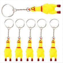 Sraith 6 Dúidín Cearc Rubair Beag Inchosanta le Lanyard, Bréagán Bog Beag do Mhic Léinn agus do Pháistí