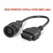 Sprinter 14-polig auf OBD2 16-polig Adapterkabel für Diagnose, passend für Benz Fahrzeuge, robust und langlebig