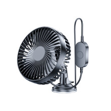 Ventilatore rotante silenzioso per auto, portatile USB 12V 24V con ventosa, regolabile e compatto per viaggio e casa
