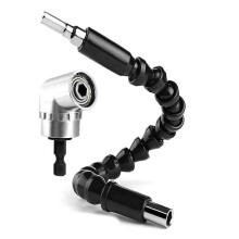 Adaptateur de perceuse à angle droit 105 degrés avec arbre flexible rallonge pour espaces étroits en métal robuste