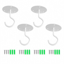 Ganci da soffitto per piante sospese, ganci da parete in metallo robusto per vasi con 4 tasselli per cartongesso, nero