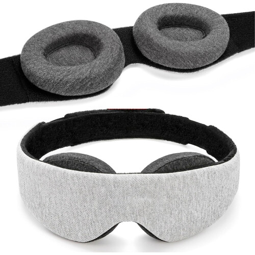 100% Light Blocking Sleep Mask, Zero Eye Pressure, Comfortable Adjustable Fit for Deep Sleep, Travel and Naps