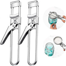 Abridor ajustable de tarros y botellas de acero inoxidable, 2 piezas, multifunción, manual, antideslizante, para personas mayores