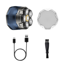Afeitadora eléctrica de titanio para hombre, recargable, para cabeza y rostro, inalámbrica y portátil