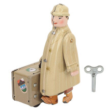 Jouet mécanique à remonter, voyageur marchant, style rétro nostalgique, collection pour adultes, décoration en tôle pour maison et bar