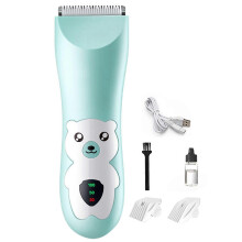 Tosatrice per capelli per bambini silenziosa, precisa, senza fili, ricaricabile, impermeabile, con 2 pettini guida, design cartoon