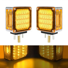 2 Stück LED-Blinkleuchten Amber mit Doppelseite, Chrom-Stiftmontage, kompatibel mit den meisten Fahrzeugen, robustes Design