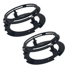 2 stuks 5,75 inch zwarte ronde montagebeugel voor koplamp, compatibel met Harley Touring Softail Jeep, adapter voor koplampbevestiging