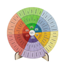Roue des émotions pour thérapie, décoration de bureau 25 cm, tableau recto verso des émotions, guide des émotions pour conseillers scolaires