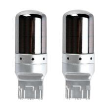 2 Stück Chrom 7440 T20 144SMD Bernsteinfarbene Canbus LED-Blinkerlampen Fehlerfrei für Auto, hell und langlebig