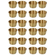 24 unidades Copas de salsa de acero inoxidable de 60 ml, cuencos pequeños para mojar, recipientes metálicos reutilizables para condimentos,